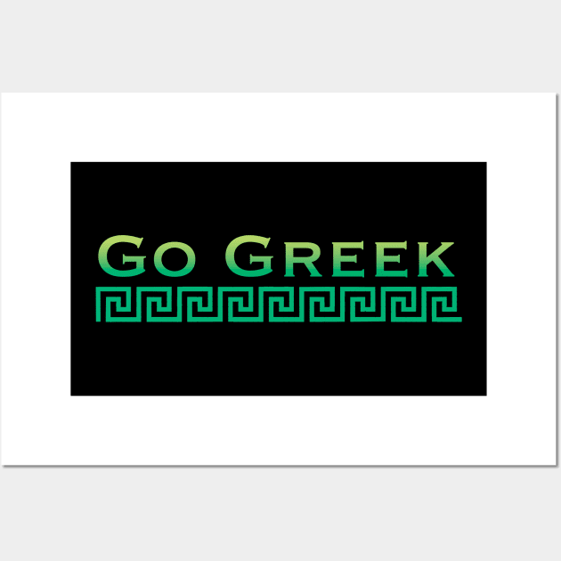 Green Go Greek Wall Art by daisydebby